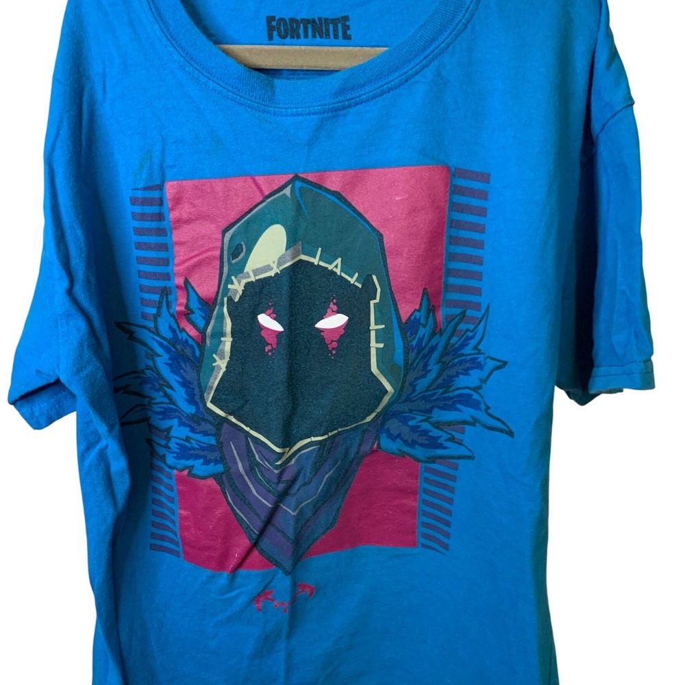 Fortnite Raven T Shirt Youth XL EG TG 14 16 Blue Graphic Tee Gaming Apparel